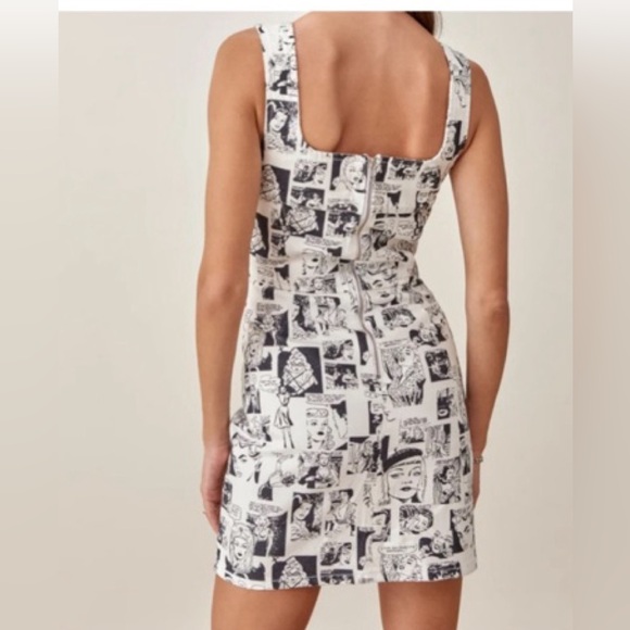 Reformation Black and White Comic Print Jeans - Picture 2 of 5